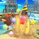 Kirby knocks back a mole rat after erupting from the ground with a drill strapped to his head.